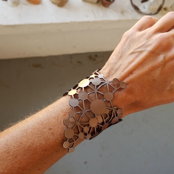 yeh design lab Jewelry Laser Cut Leather Bracelet Poshmark